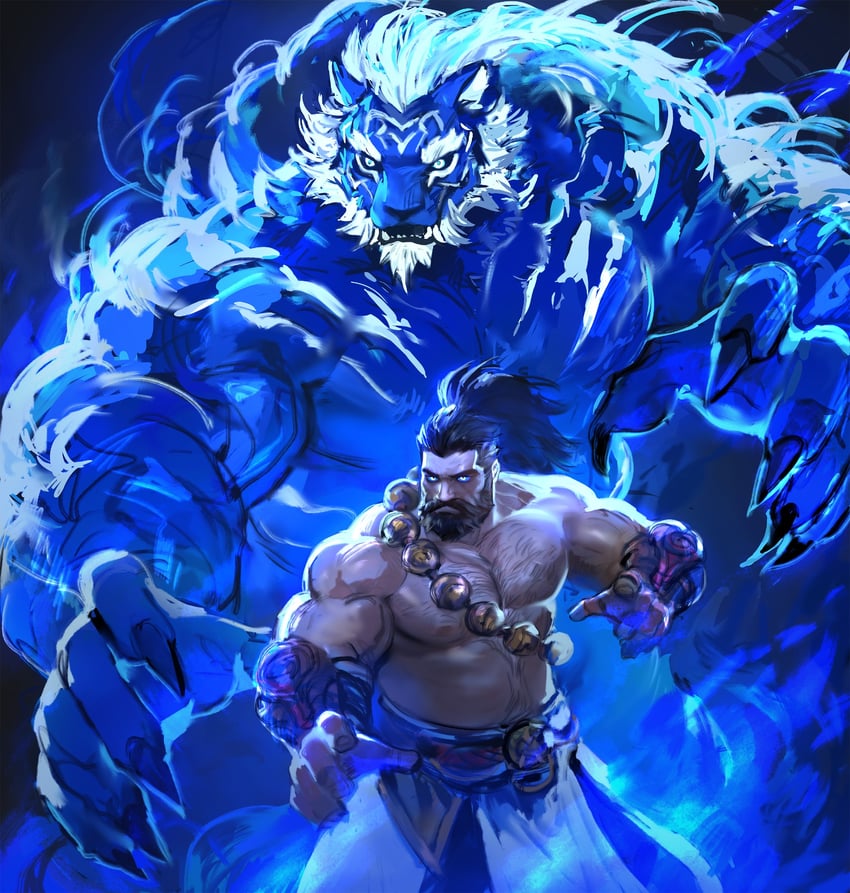 udyr and spirit guard udyr (league of legends) drawn by dopey_(dopq)