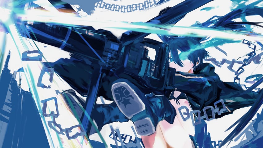 black rock shooter (black rock shooter) drawn by h10_noe