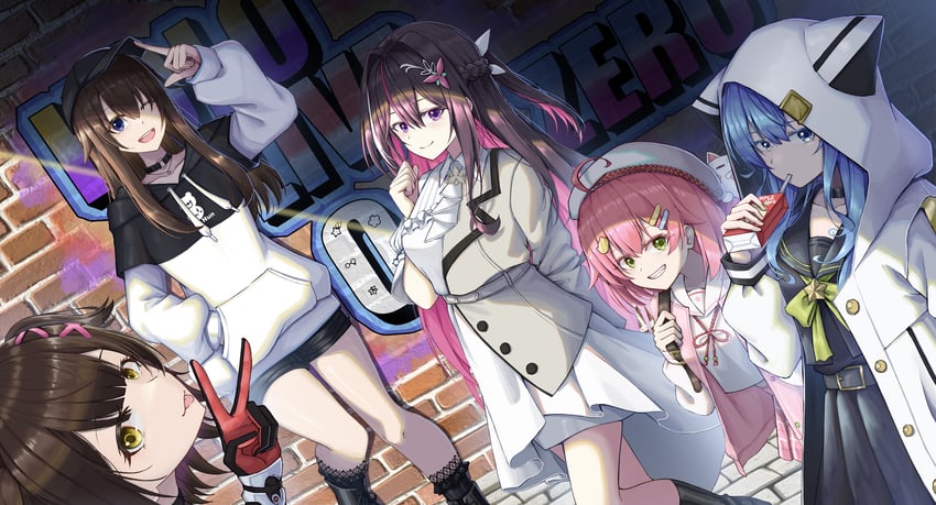 hoshimachi suisei, sakura miko, tokino sora, roboco-san, and azki (hololive) drawn by sych1590