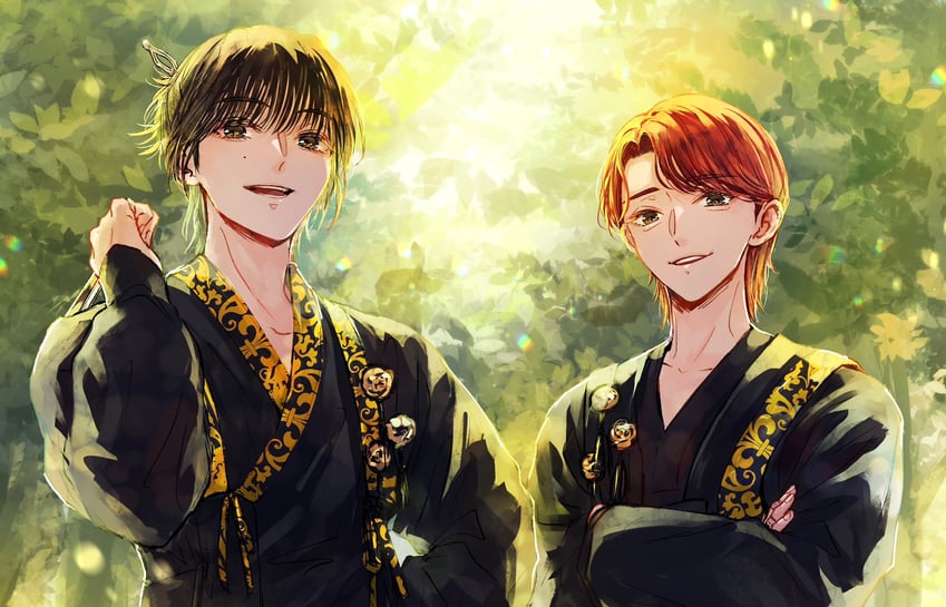 jeonghan and joshua (real life and 1 more) drawn by mokome124