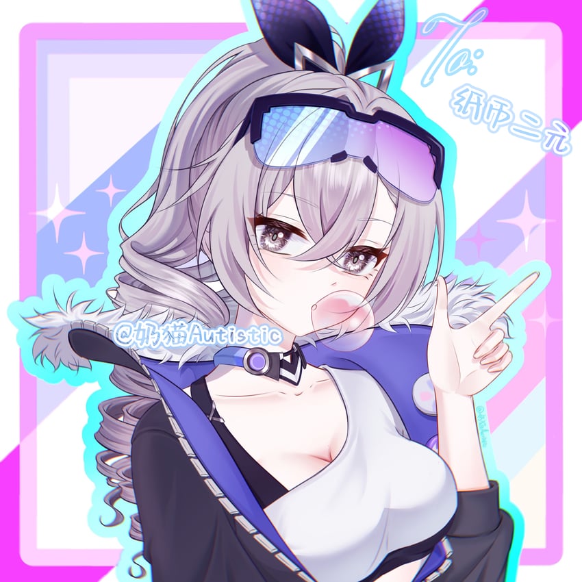 silver wolf (honkai and 1 more) drawn by abeimaochidiaole