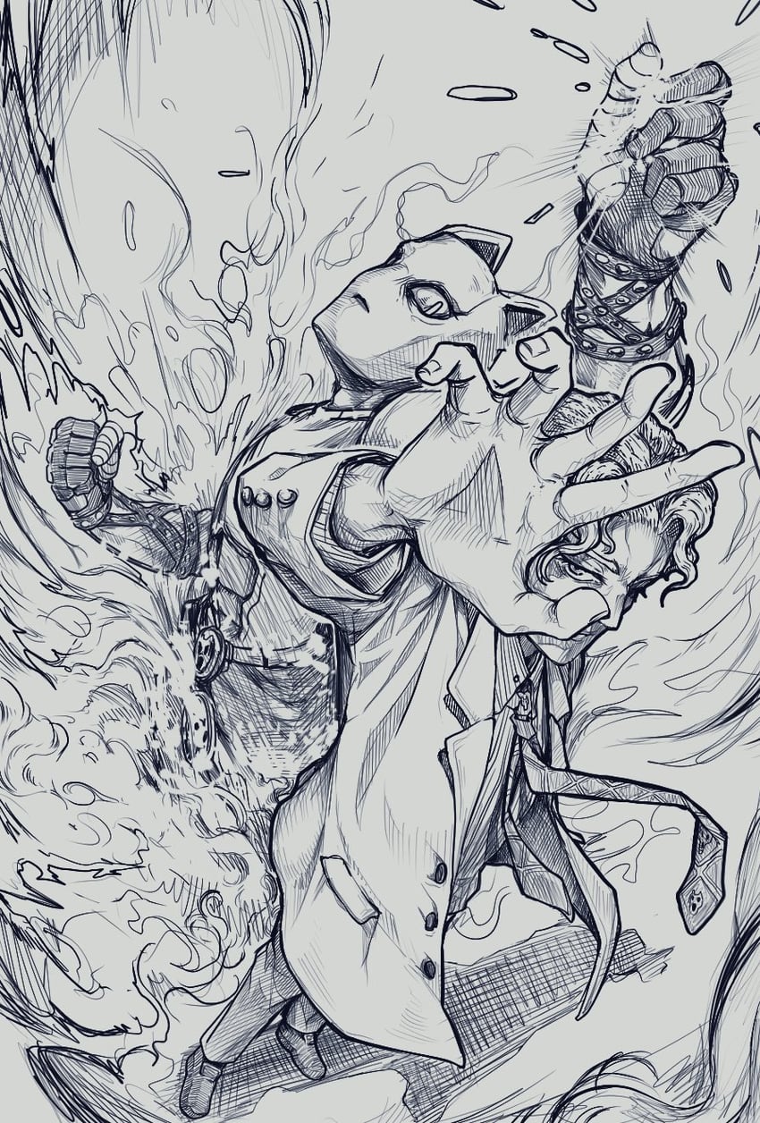 kira yoshikage and killer queen (jojo no kimyou na bouken and 1 more) drawn by etokakaitari