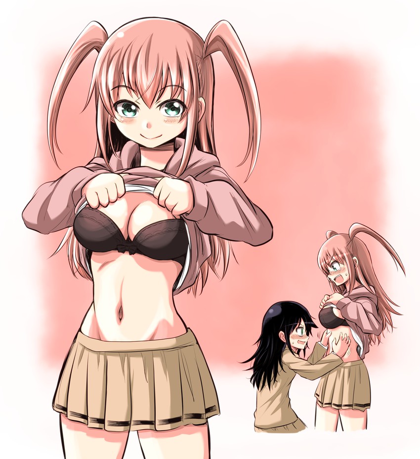 kuroki tomoko and nemoto hina (watashi ga motenai no wa dou kangaetemo omaera ga warui!) drawn by zatou_(kirsakizato)