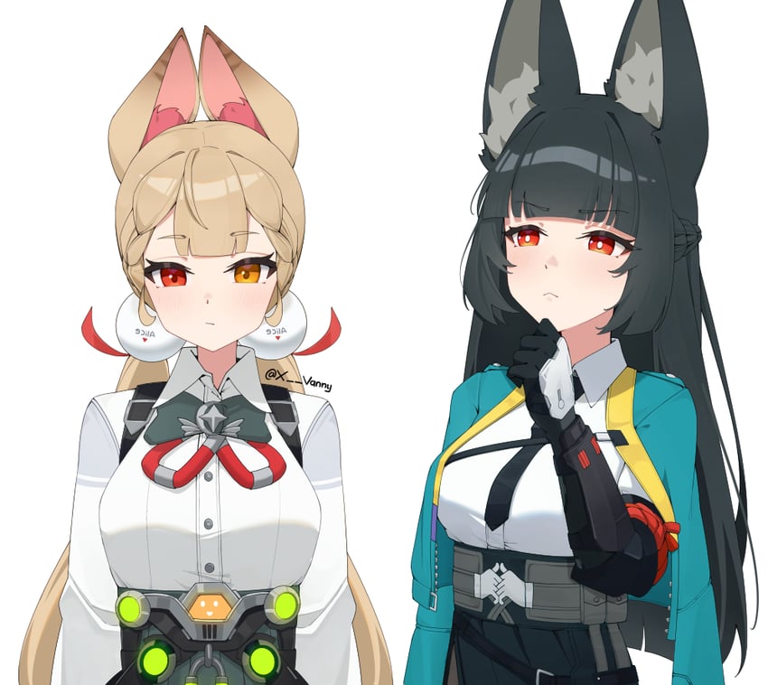 hoshimi miyabi and alice thymefield (zenless zone zero) drawn by xsan_vanny