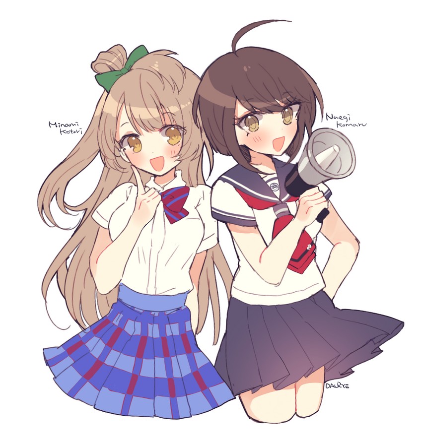 minami kotori, naegi komaru, and uchida aya (love live! and 3 more) drawn by dalrye_v3