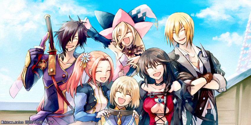 velvet crowe, magilou, eizen, rokurou rangetsu, laphicet, and 1 more (tales of and 1 more) drawn by hekisa