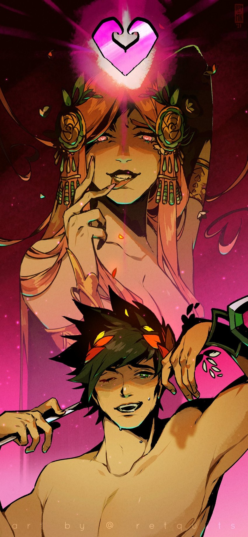 zagreus and aphrodite (hades and 1 more) drawn by mk/ret