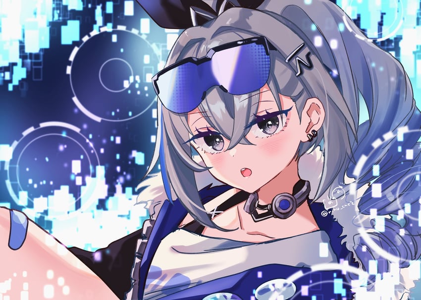 silver wolf (honkai and 1 more) drawn by rino_cnc