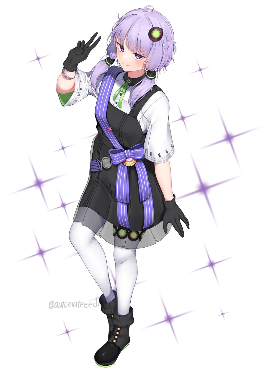 yuzuki yukari (vocaloid and 1 more) drawn by m->g