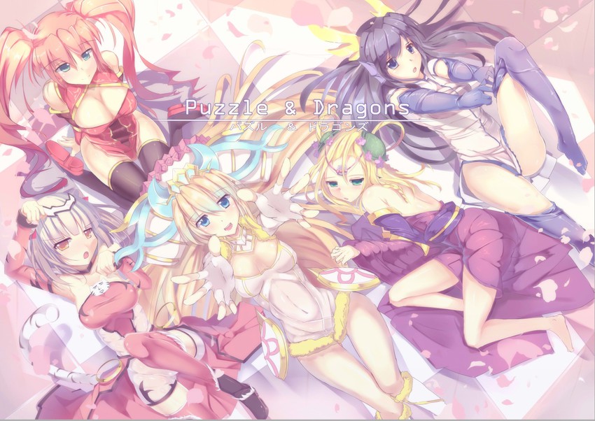 haku, karin, sakuya, meimei, and leilan (puzzle & dragons and 1 more) drawn by lao_meng