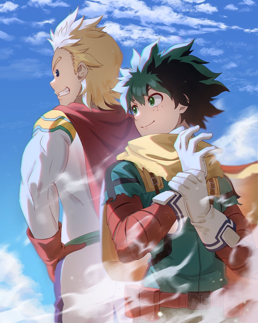 midoriya izuku and togata mirio (boku no hero academia) drawn by matsumotoshinnnosuke