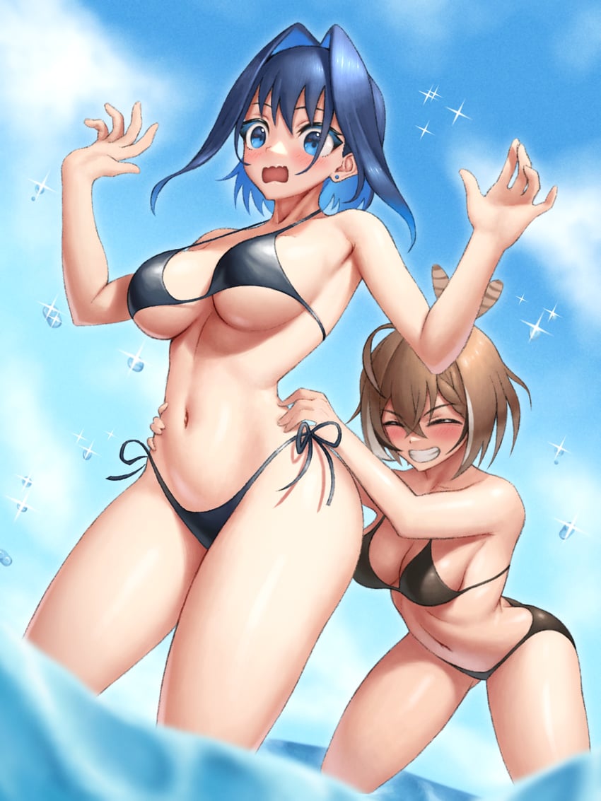 ouro kronii and nanashi mumei (hololive and 1 more) drawn by skylock