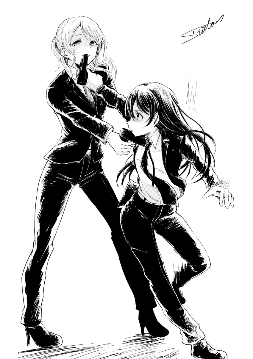 sonoda umi and ayase eli (love live! and 1 more) drawn by suito