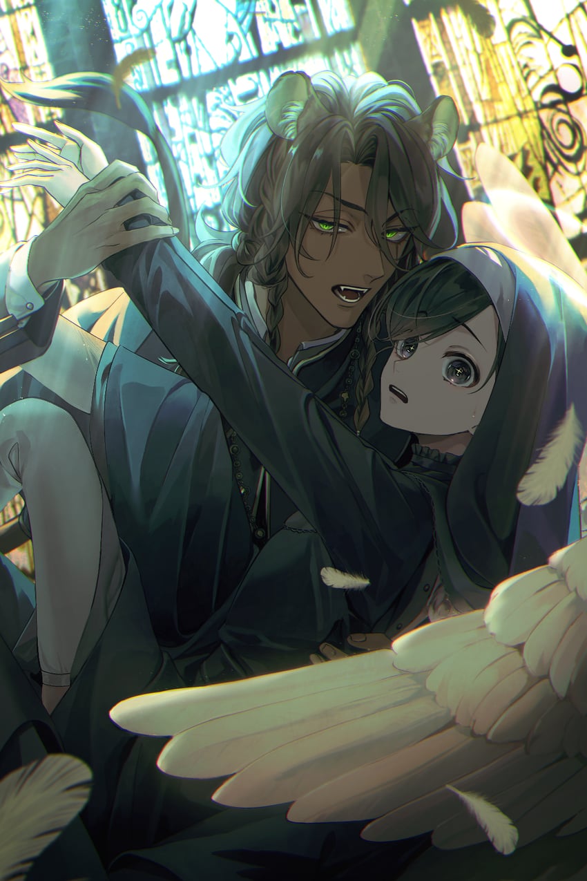 yuu and leona kingscholar (twisted wonderland) drawn by redrabbit44