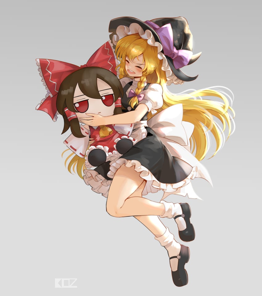 hakurei reimu and kirisame marisa (touhou) drawn by edz_drawz