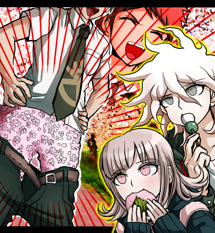 nanami chiaki, komaeda nagito, and hinata hajime (danganronpa and 1 more) drawn by tezurumozuru