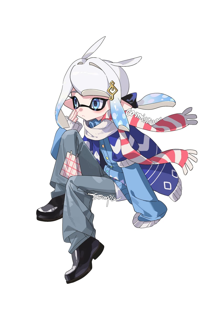 inkling player character and inkling girl (splatoon) drawn by namazuoku