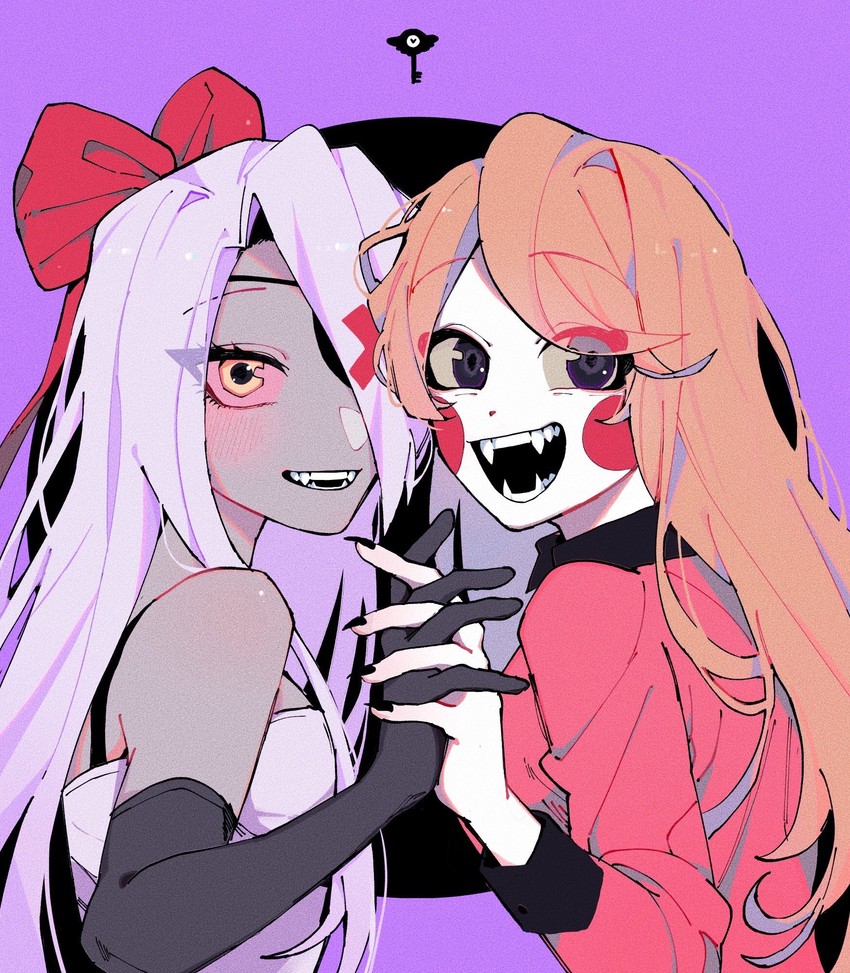 charlie morningstar and vaggie (hazbin hotel) drawn by neg_50asu