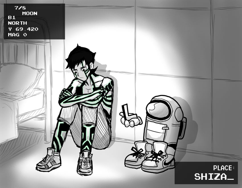 crewmate and demi-fiend (shin megami tensei and 2 more) drawn by higureroom