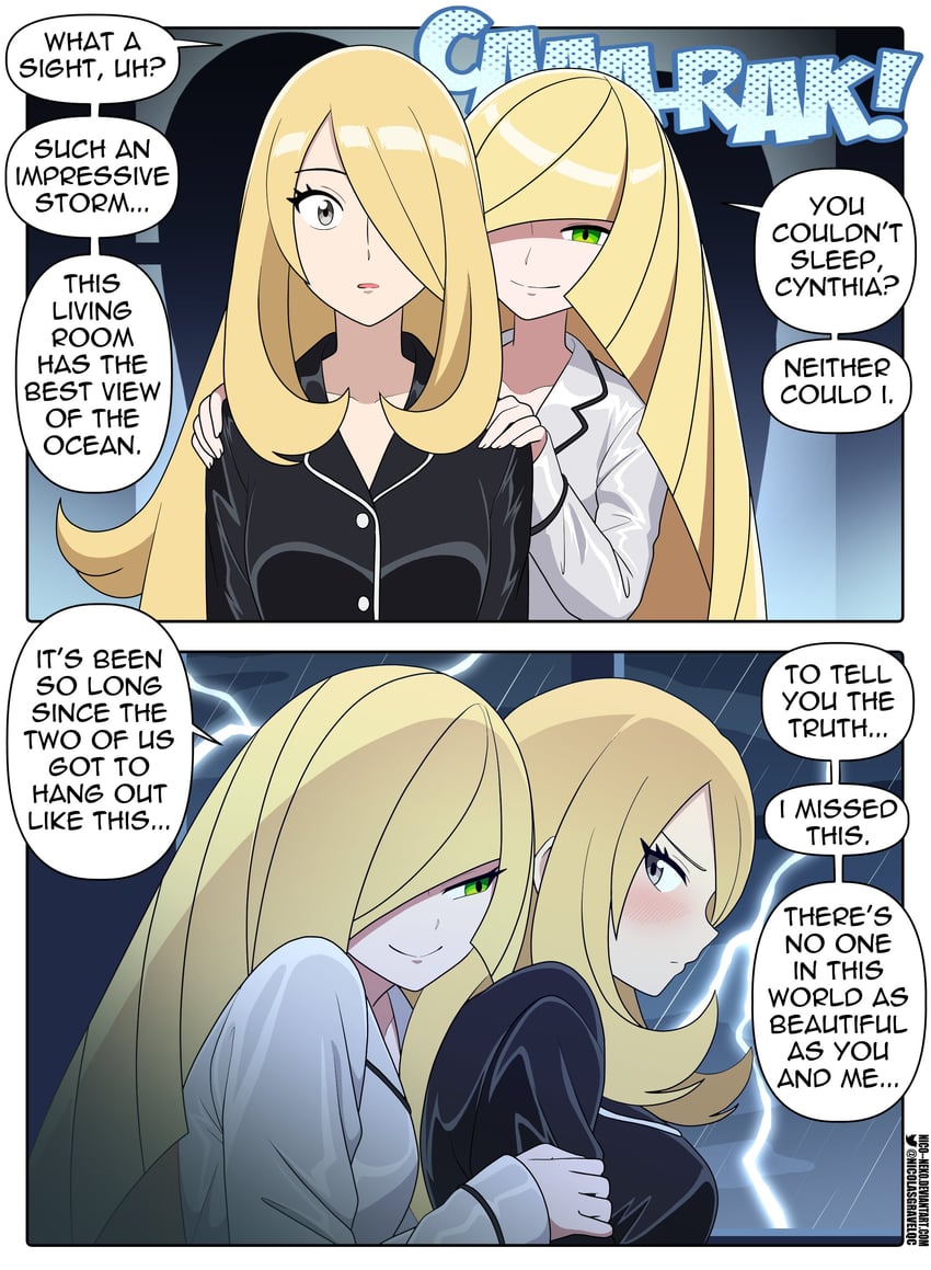 cynthia and lusamine (pokemon and 2 more) drawn by nico-neko