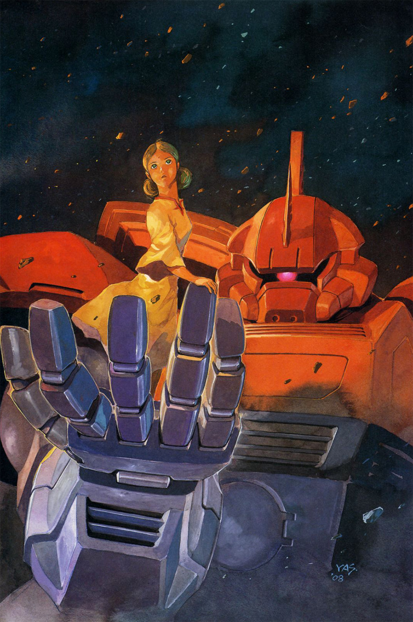 lalah sune, gelgoog, and gelgoog s char custom (gundam and 1 more) drawn by yasuhiko_yoshikazu