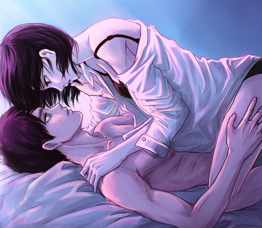 mikasa ackerman and eren yeager (shingeki no kyojin) drawn by daydream24-7