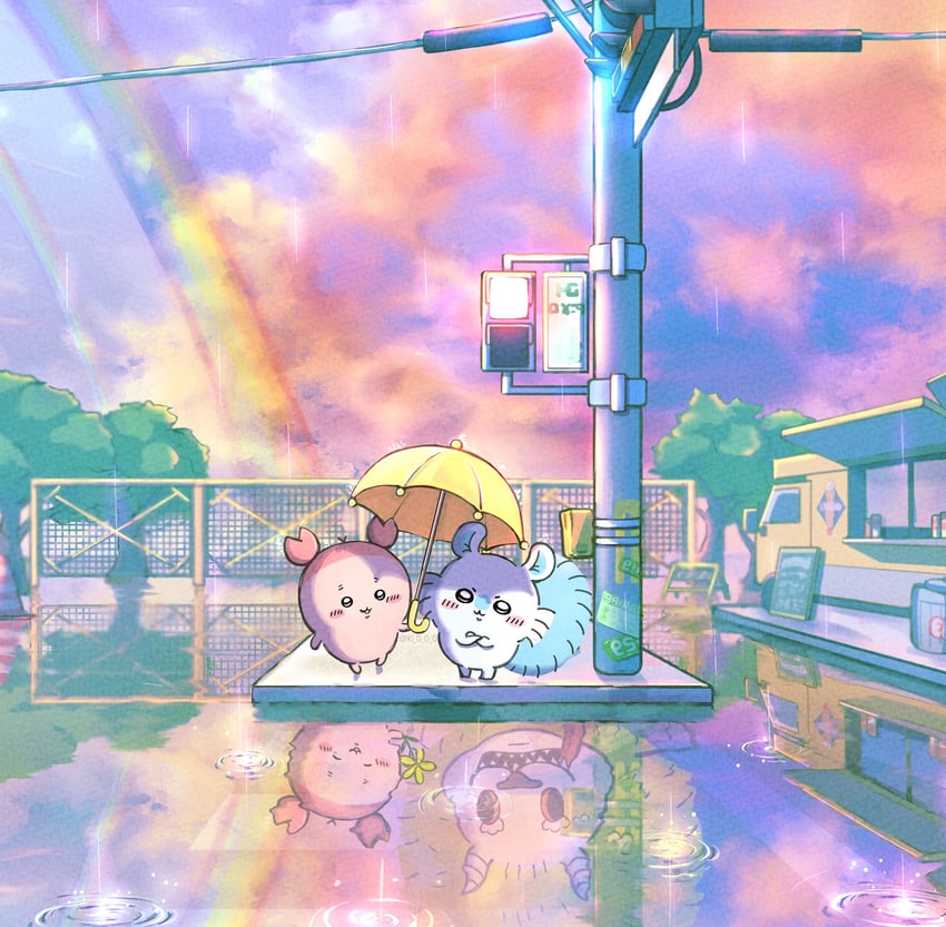 momonga, furuhonya, and dekatsuyo (chiikawa) drawn by moromi_(kscd4482)