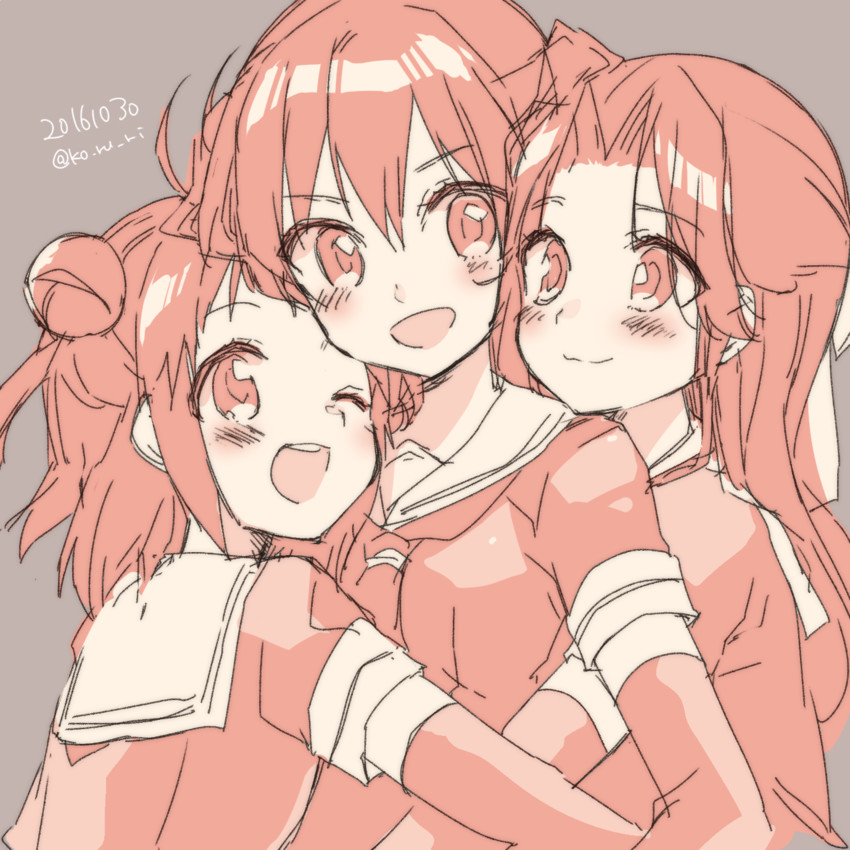 sendai, naka, and jintsuu (kantai collection) drawn by koruri