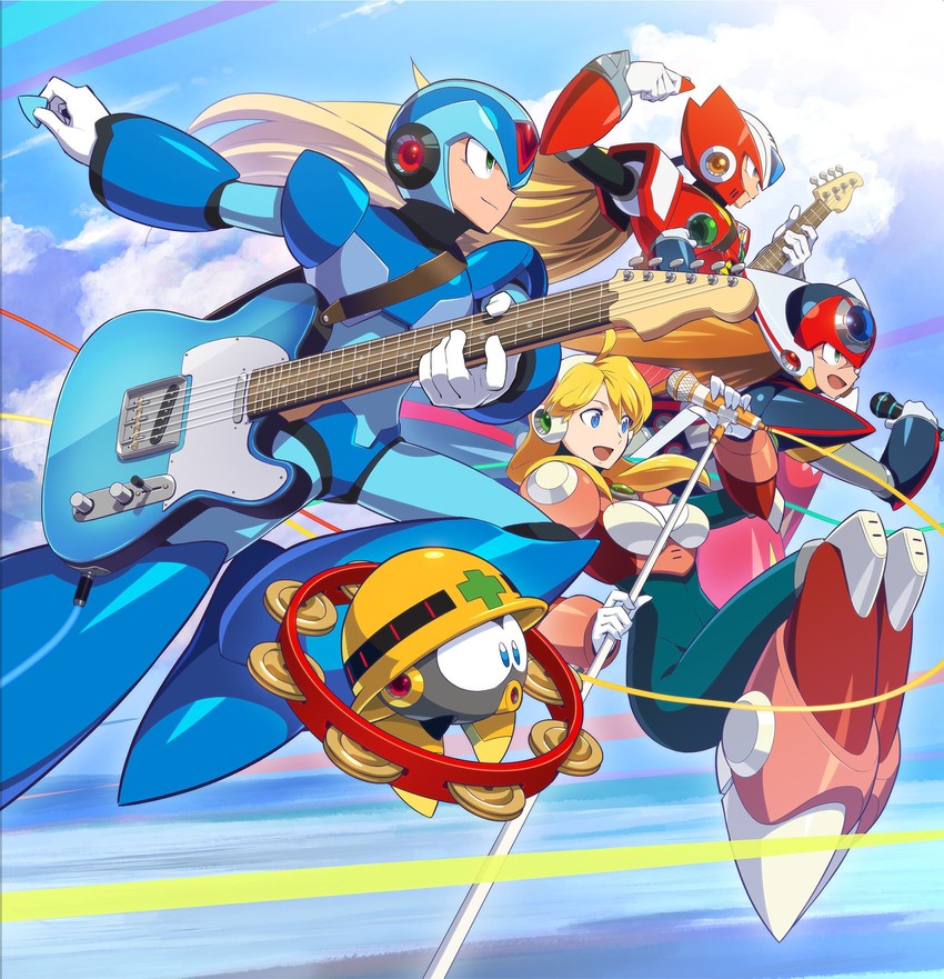 zero, x, axl, and alia (mega man and 1 more) drawn by mizuno_keisuke