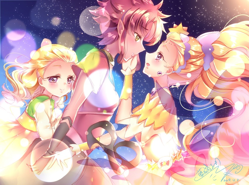 amamiya elena, cure soleil, and tenjou (precure and 1 more) drawn by touki_matsuri
