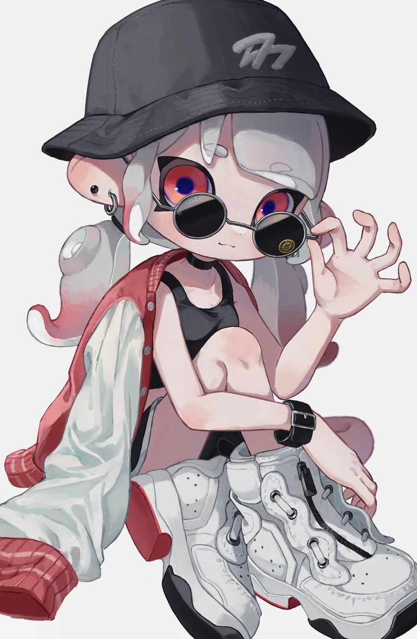 octoling player character and octoling girl (splatoon) drawn by myon_rio