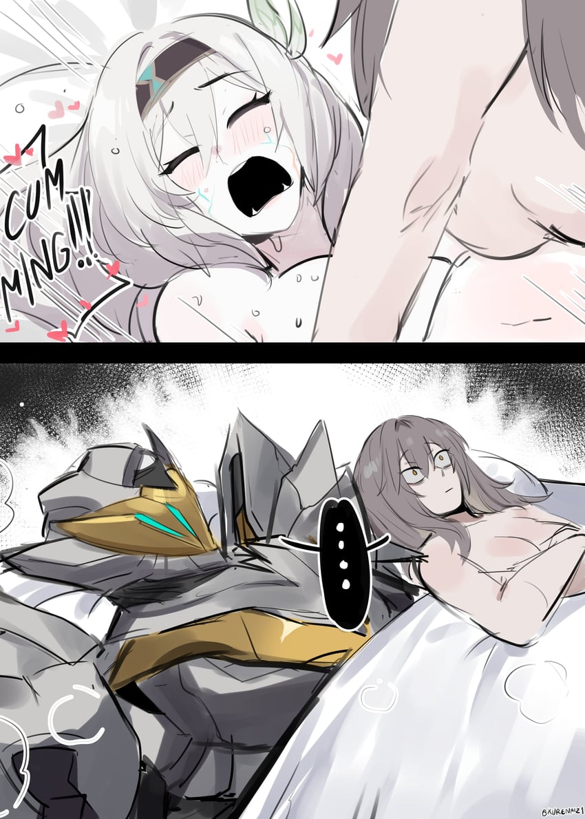 trailblazer, firefly, stelle, and sam (honkai and 1 more) drawn by kurenaiz_(kuayrenaiz)