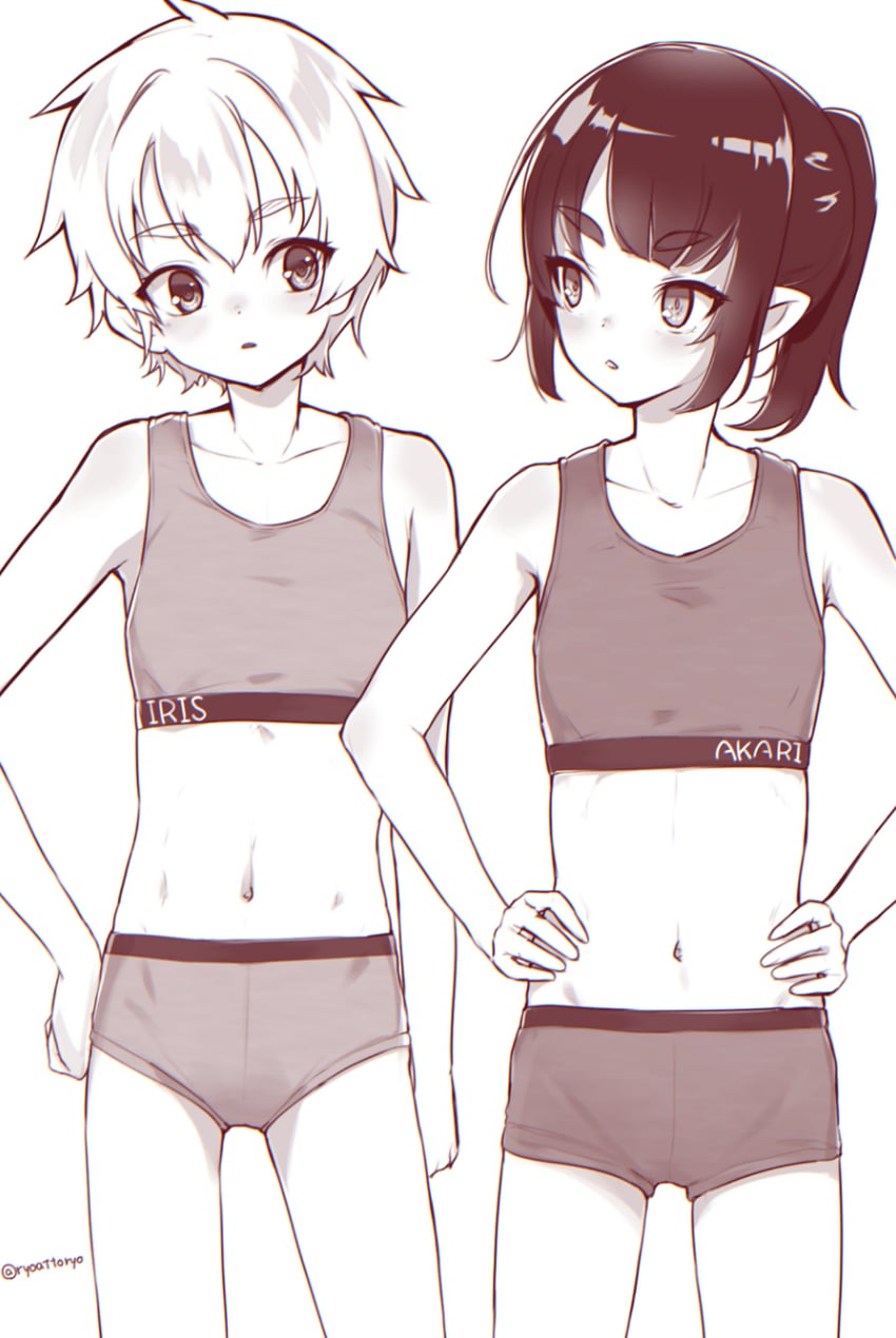 akari and iris (original) drawn by ryou@ryou