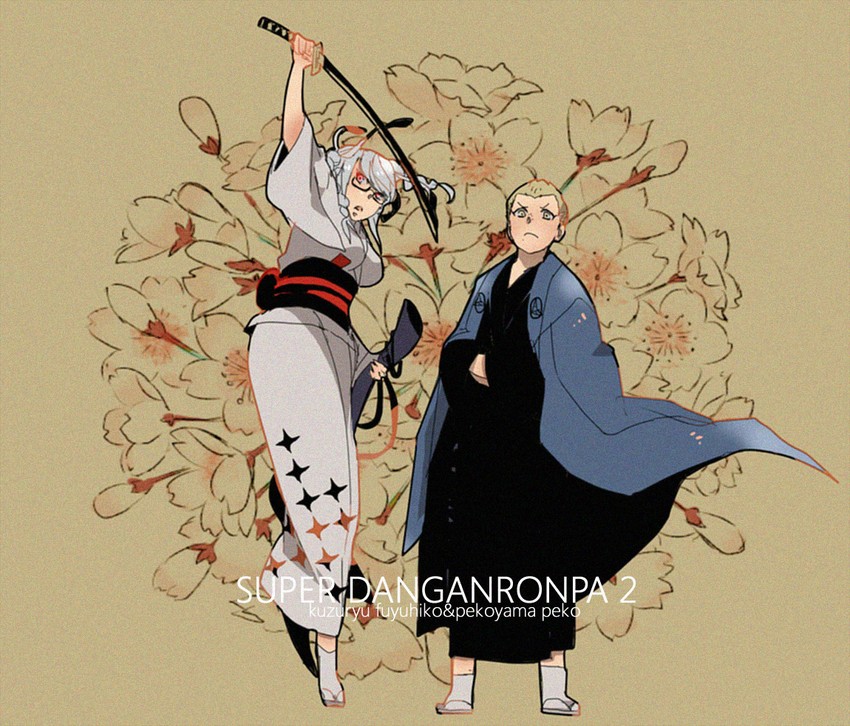 pekoyama peko and kuzuryu fuyuhiko (danganronpa and 1 more) drawn by saito_(nezumiiro)