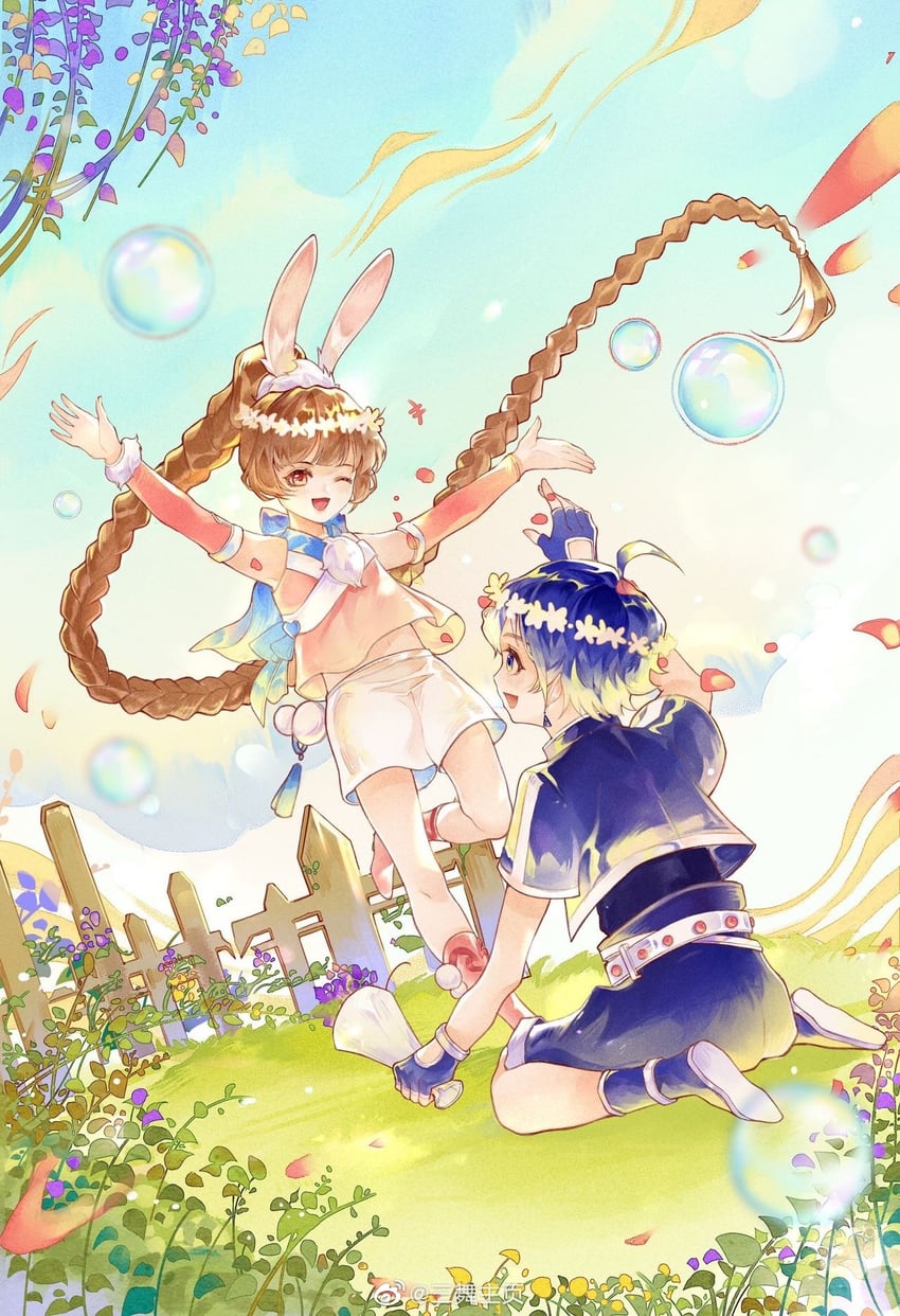 xiao wu and tang san (douluo dalu) drawn by san_wu_zhuye