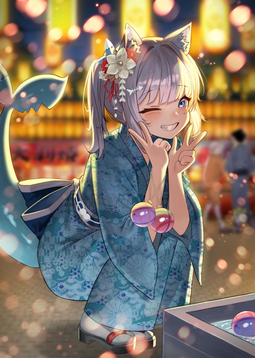gawr gura (hololive and 1 more) drawn by mong_na