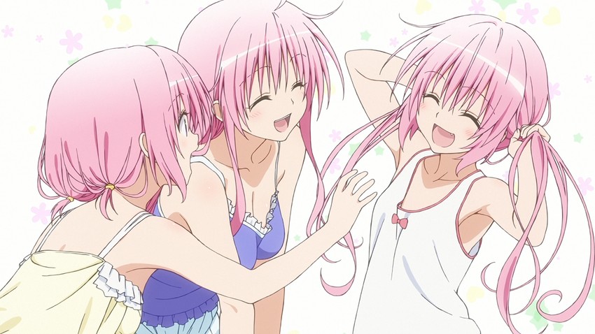 momo velia deviluke, lala satalin deviluke, and nana asta deviluke (to love-ru)