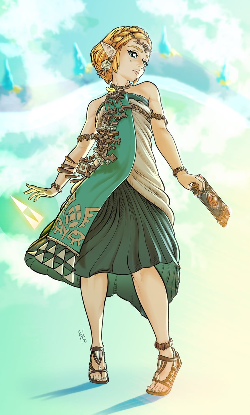 princess zelda and light dragon (the legend of zelda and 1 more) drawn by madras_(anothermadras)