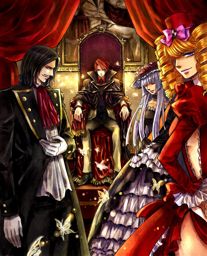 ushiromiya battler, virgilia, gaap, and ronove (umineko no naku koro ni) drawn by kaoru