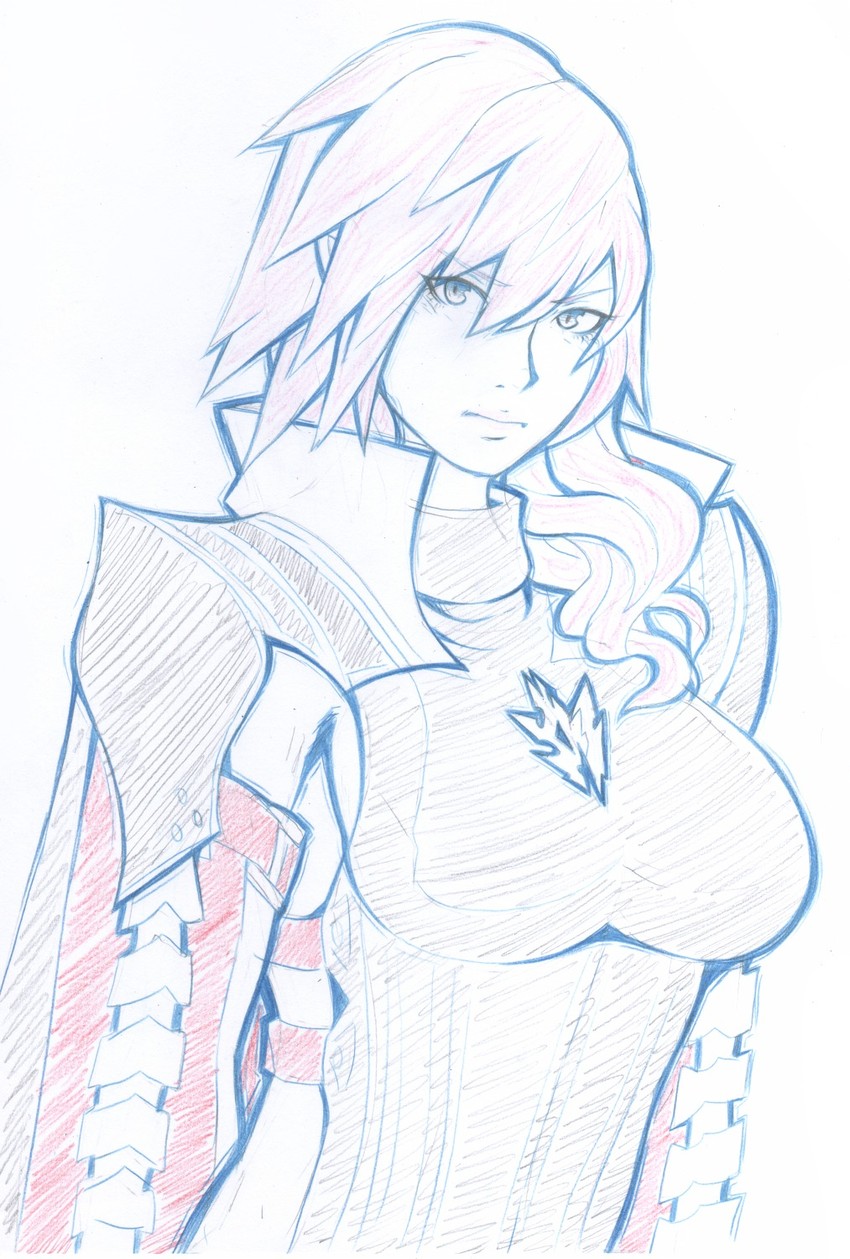 lightning farron (final fantasy and 2 more) drawn by tabletorgy