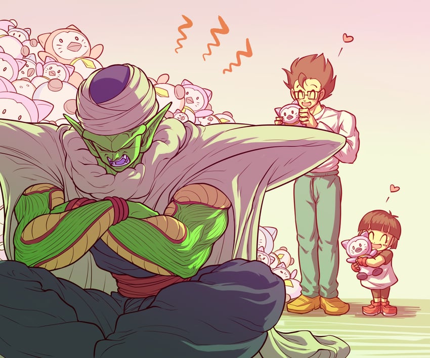 son gohan, pan, and piccolo (dragon ball and 1 more) drawn by koukyouji