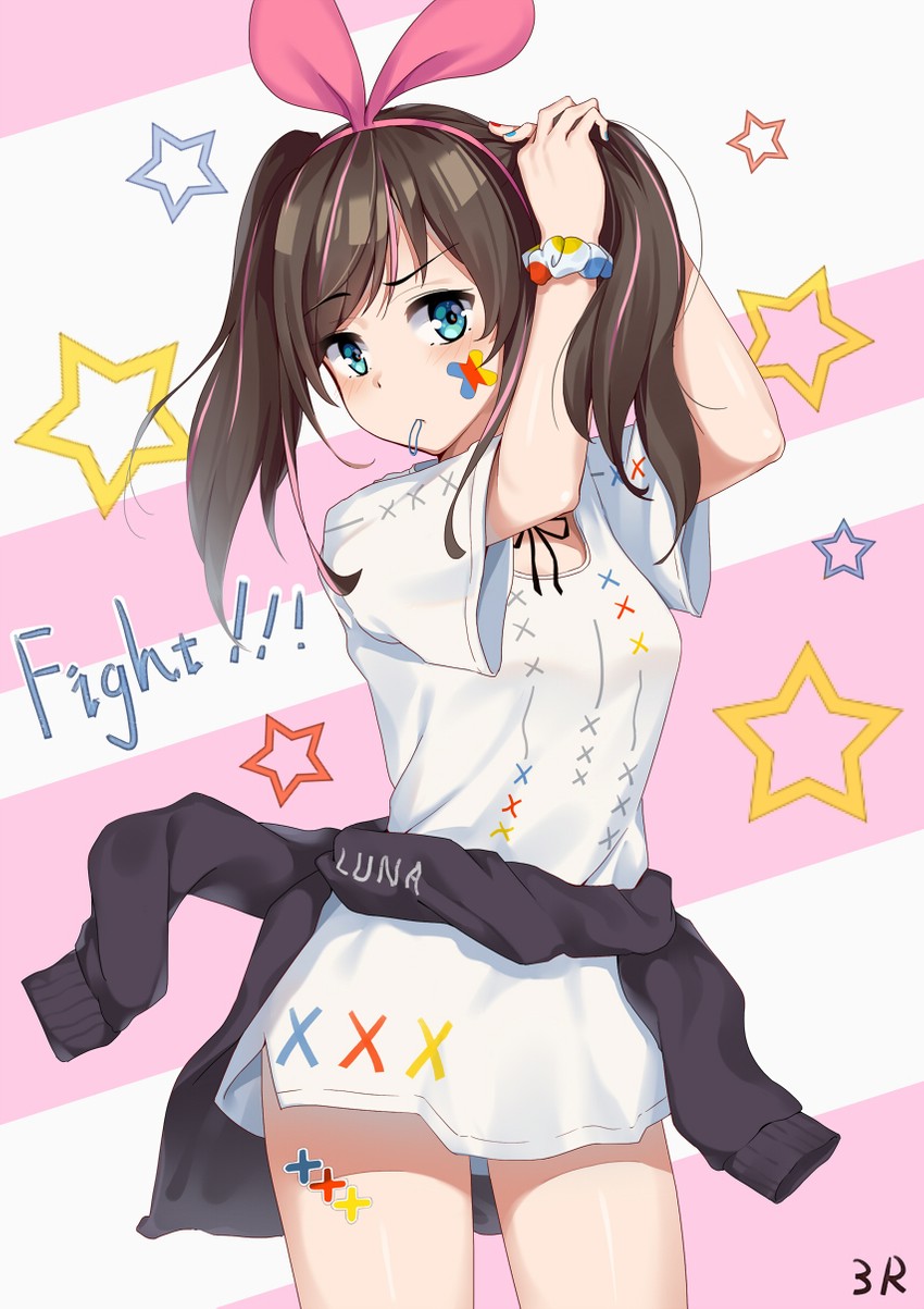 kizuna ai and kaguya luna (kizuna ai inc. and 1 more) drawn by three_rice