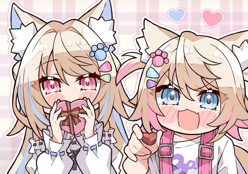 fuwawa abyssgard and mococo abyssgard (hololive and 1 more) drawn by kukie-nyan