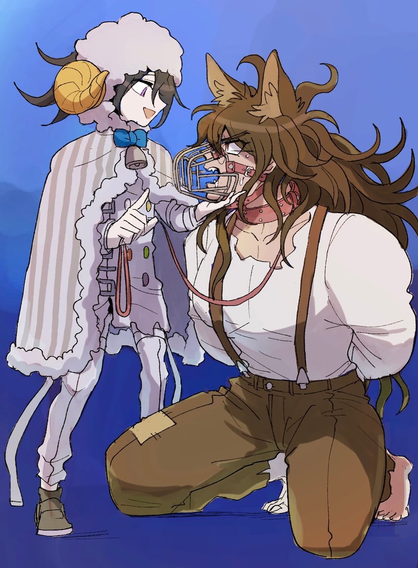 oma kokichi and gokuhara gonta (danganronpa and 1 more) drawn by kumakoro_(tetsupag)