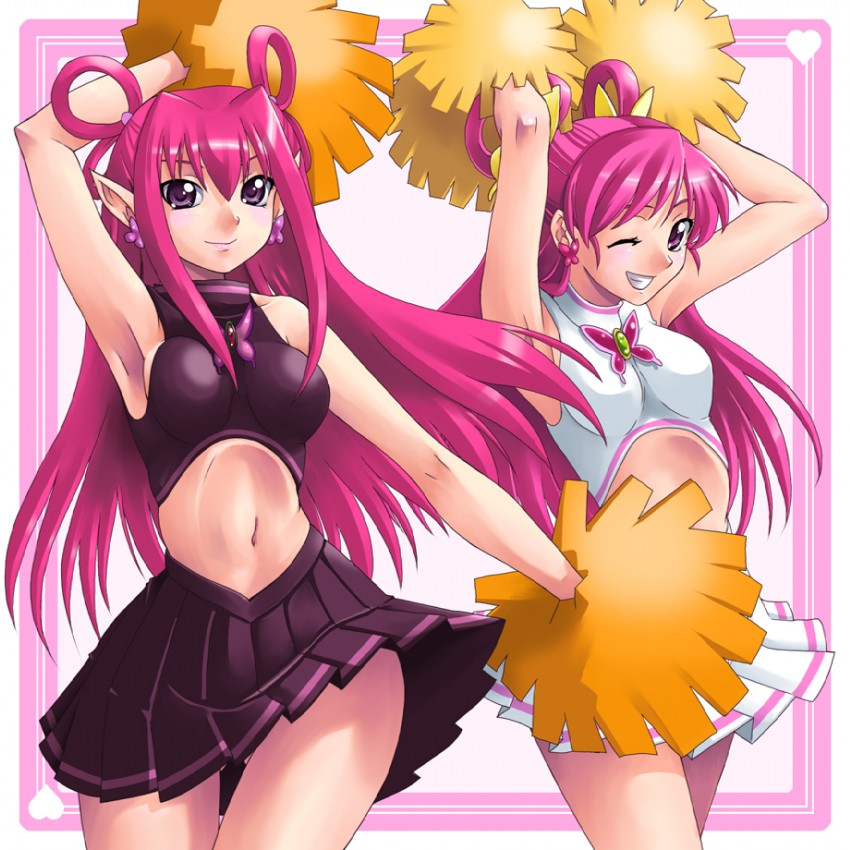 yumehara nozomi, cure dream, and dark dream (precure and 1 more) drawn by yaso_shigeru