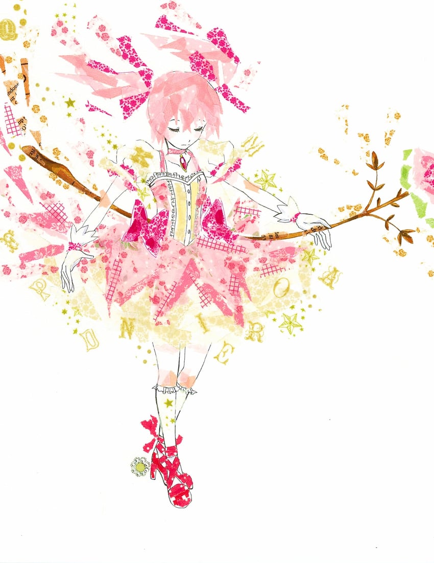kaname madoka (mahou shoujo madoka magica) drawn by poncho_(ponpontyo_8)