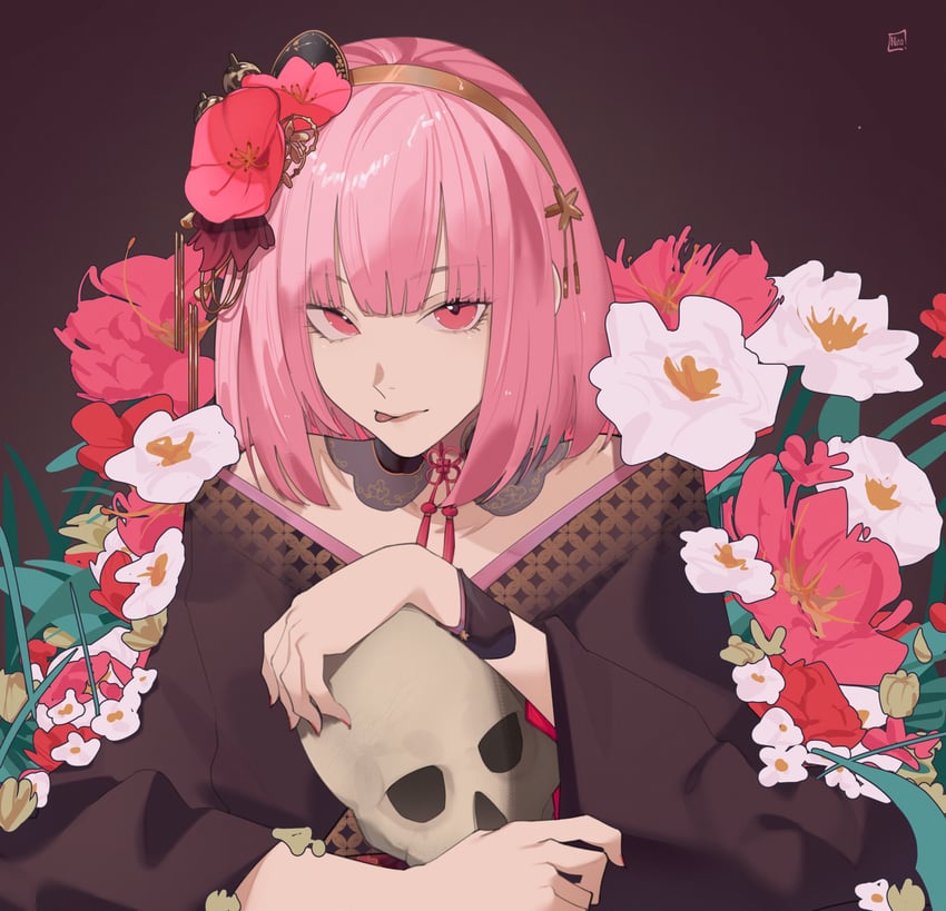 mori calliope (hololive and 1 more) drawn by ninochuu