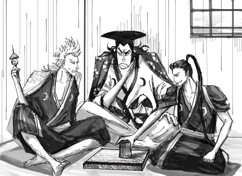 kouzuki oden, kinemon, and denjirou (one piece) drawn by kjjmmmut