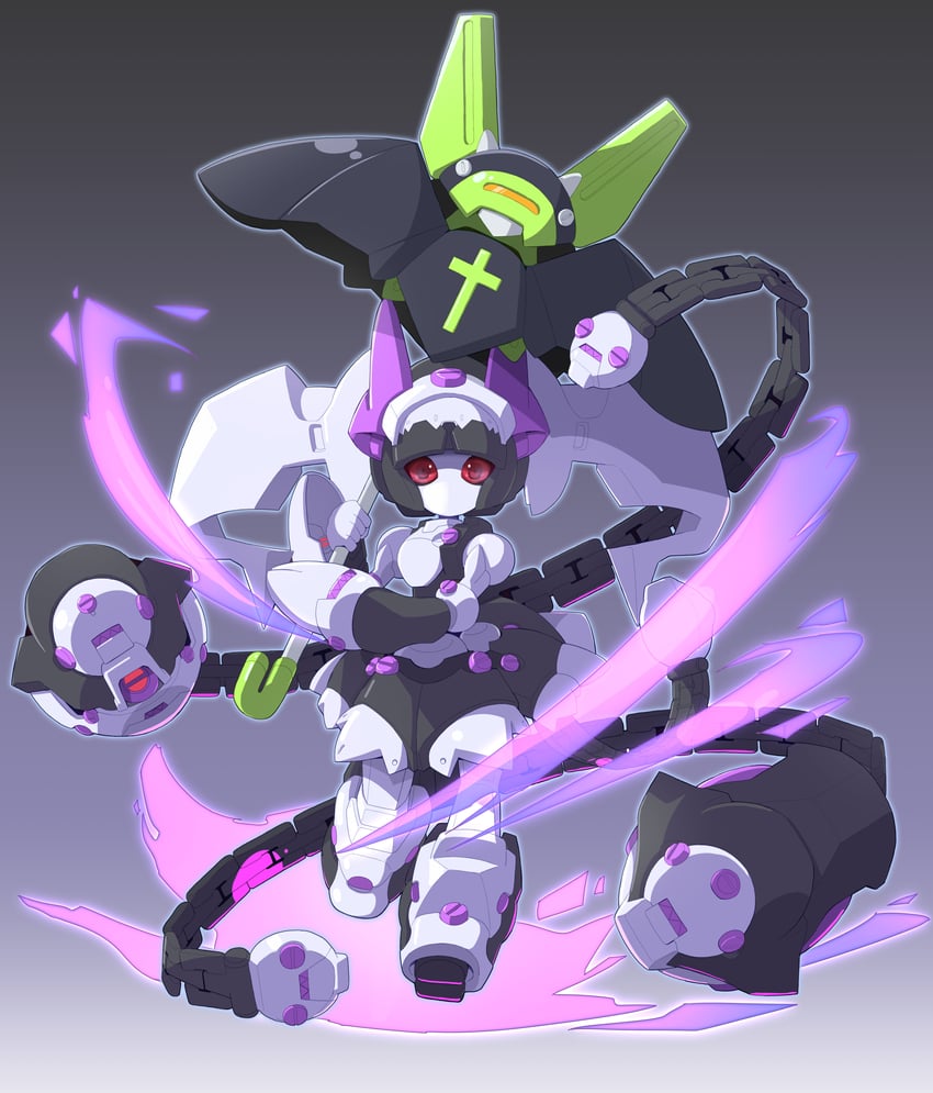 gothic mates and umbrebat (medarot and 2 more) drawn by fukkatsu_saisei_kaijin
