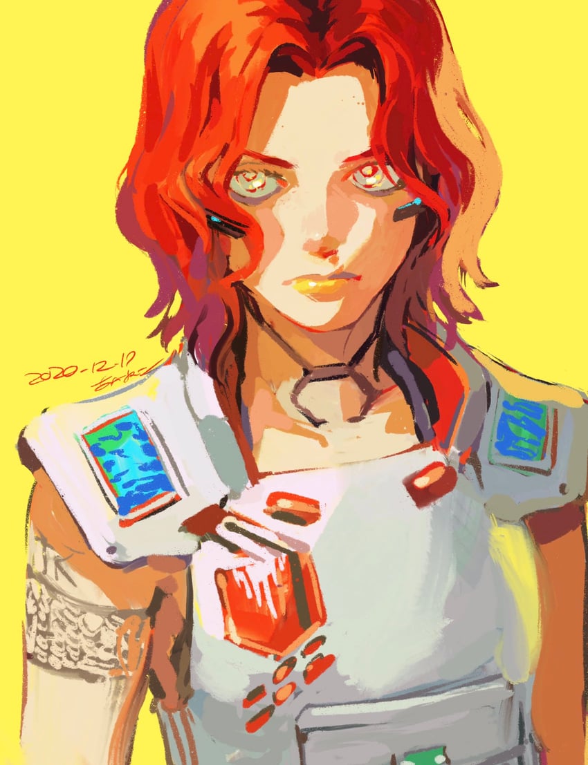 v (cyberpunk and 1 more) drawn by akaneko_(redakanekocat)